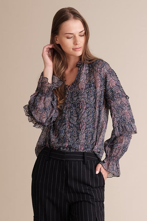 Kiara Pleated Silk Blouse